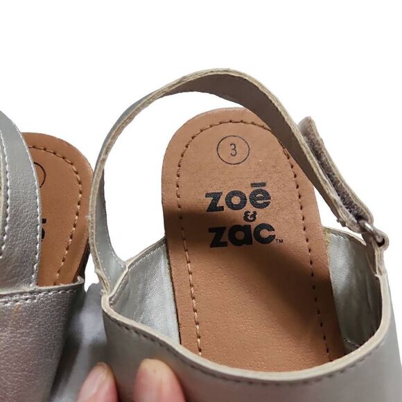 Zoe & Zac Girls Blue and Silver Strap Sandals - Size 3 - Picture 4 of 7